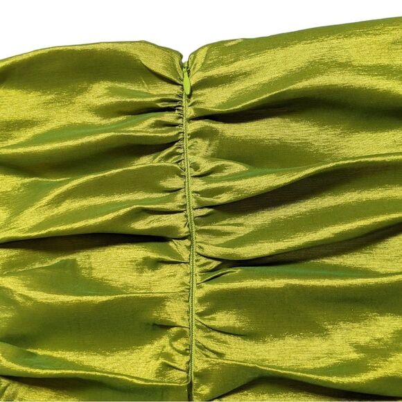 MAJORELLE Kaci Ruched Strapless Mini Dress Lime Green XS - Picture 9 of 13